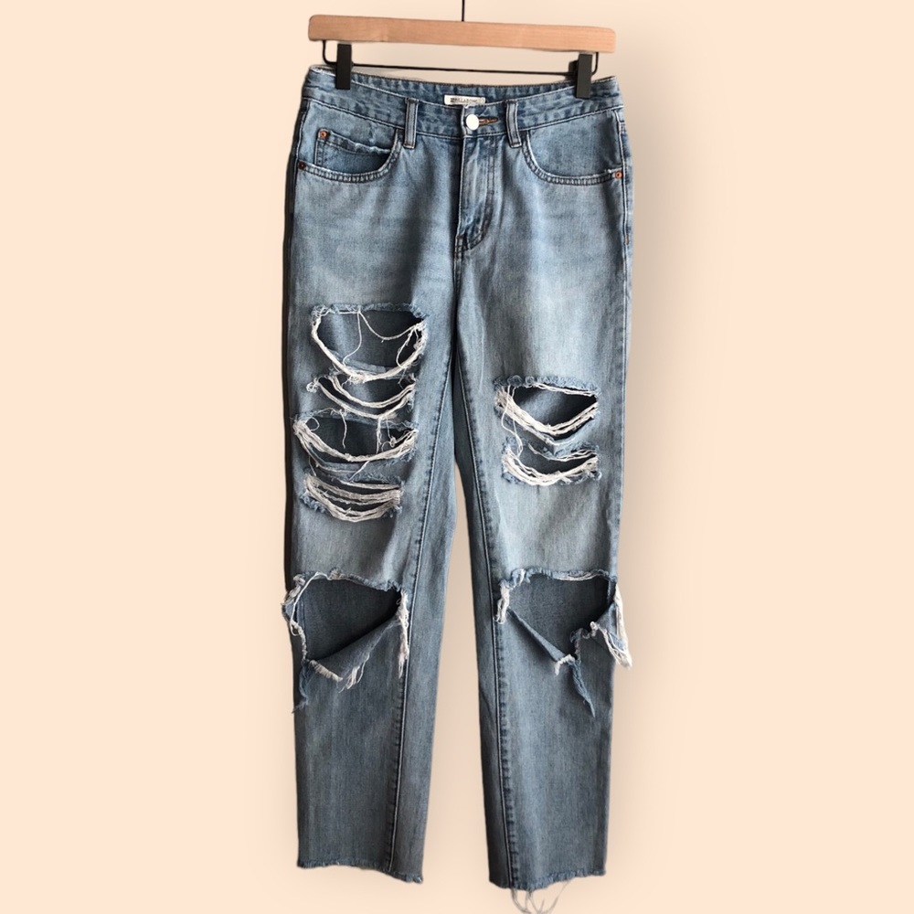 Billabong Cheeky High-Rise Jeans Light-wash Vintage Distressed Women’s 25